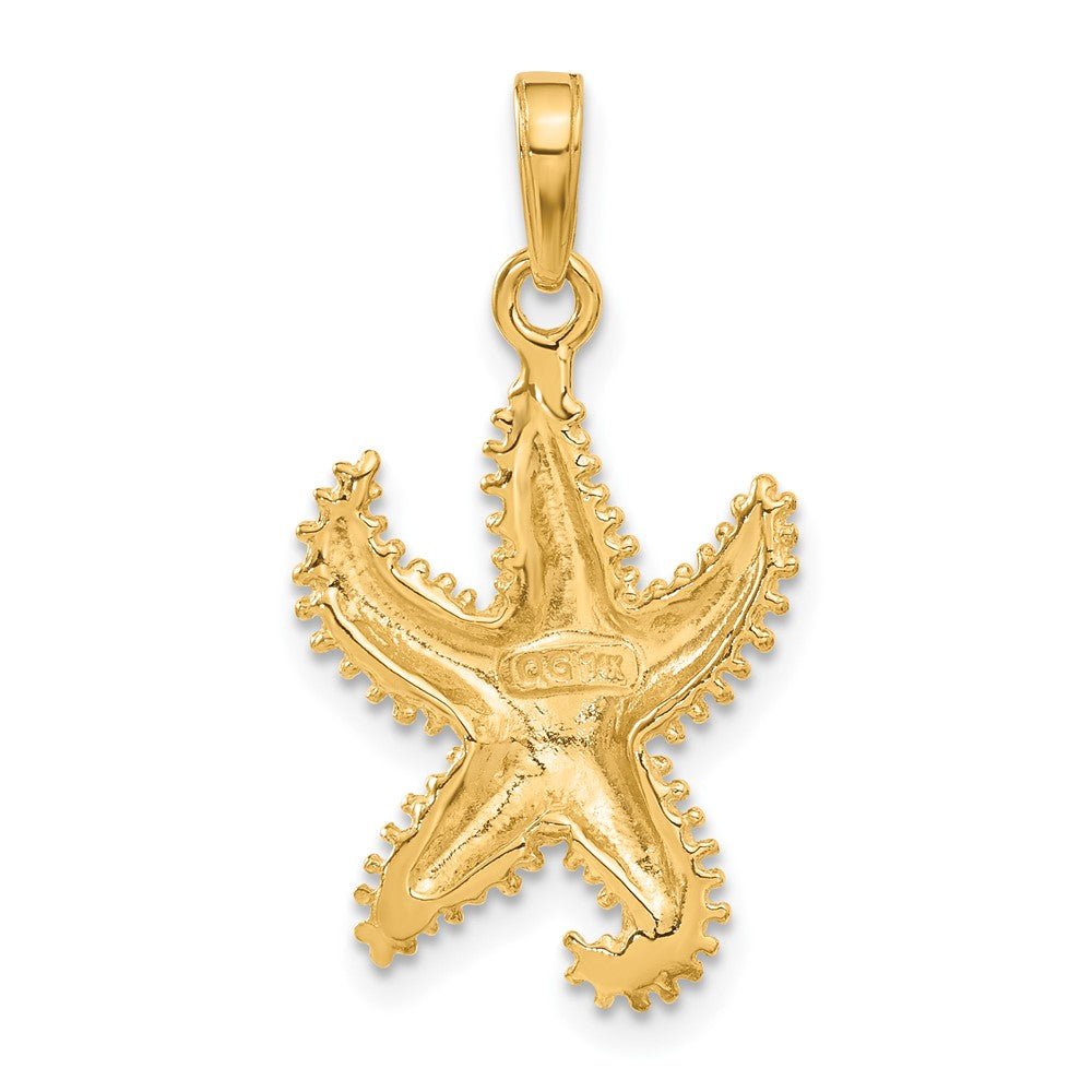 10k Yellow Gold 17 mm Polished Open-Backed Starfish Pendant (1.89 grams)