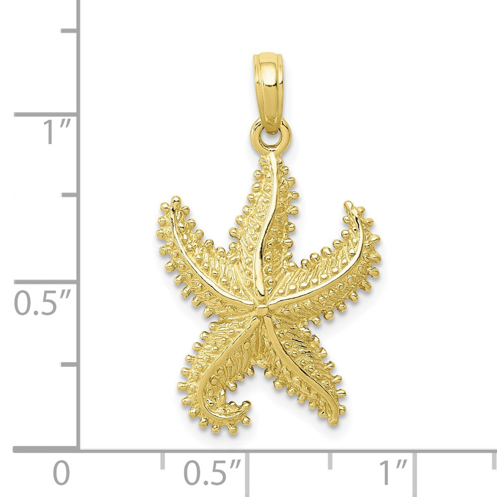 10k Yellow Gold 17 mm Polished Open-Backed Starfish Pendant (1.89 grams)