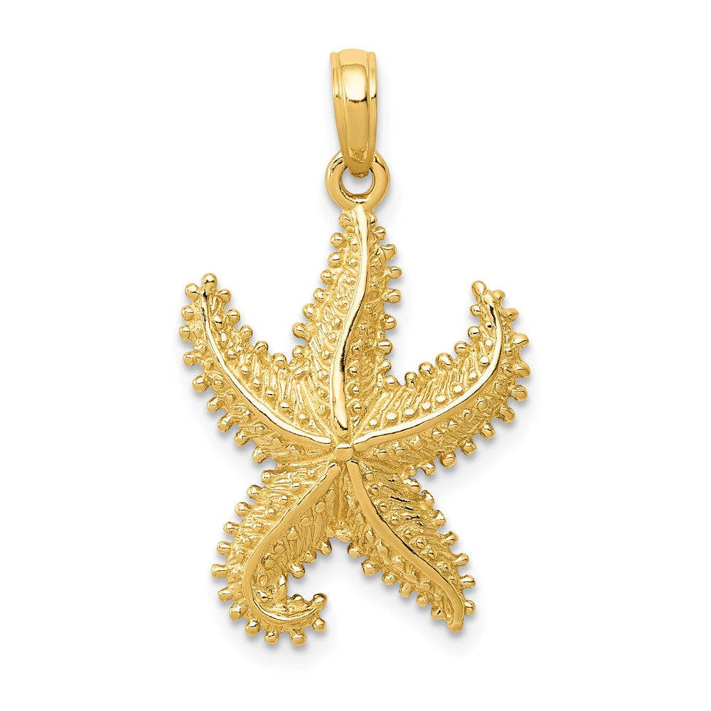 10k Yellow Gold 17 mm Polished Open-Backed Starfish Pendant (1.89 grams)