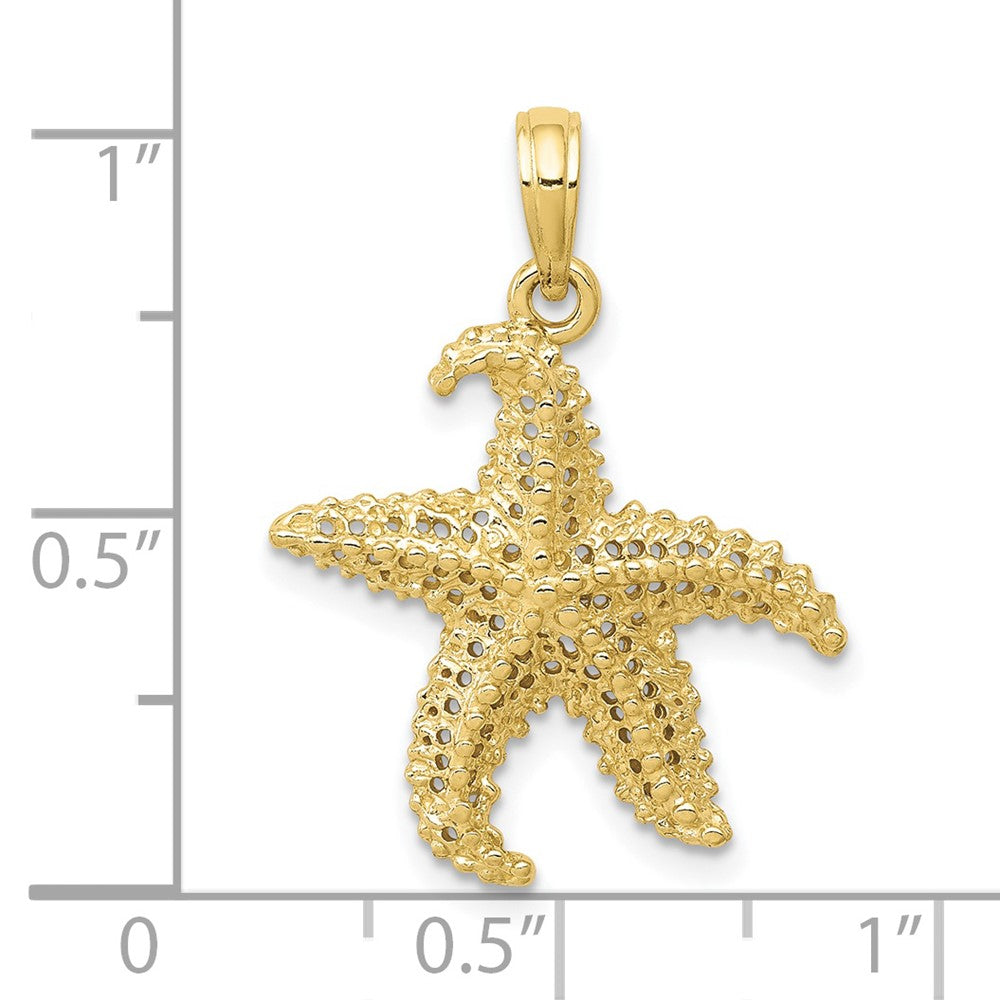 10k Yellow Gold 20 mm Polished Open-Backed Starfish Pendant (1.27 grams)