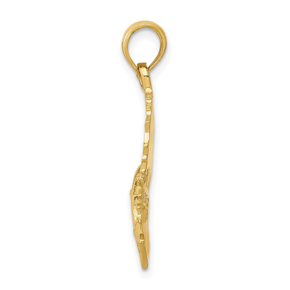 10k Yellow Gold 30 mm Polished Sailfish Pendant (2.45 grams)