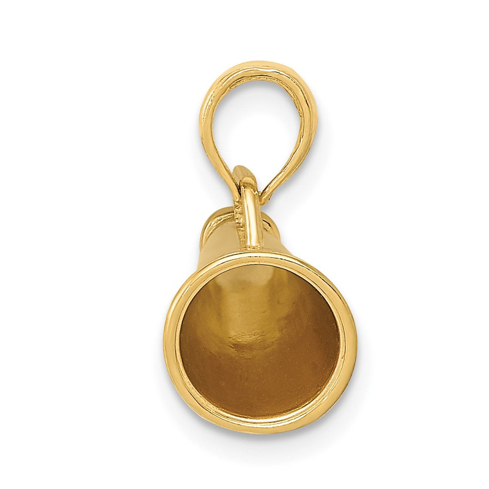 10k Yellow Gold 16.5 mm Polished 3-D Small Megaphone Pendant (1.63 grams)