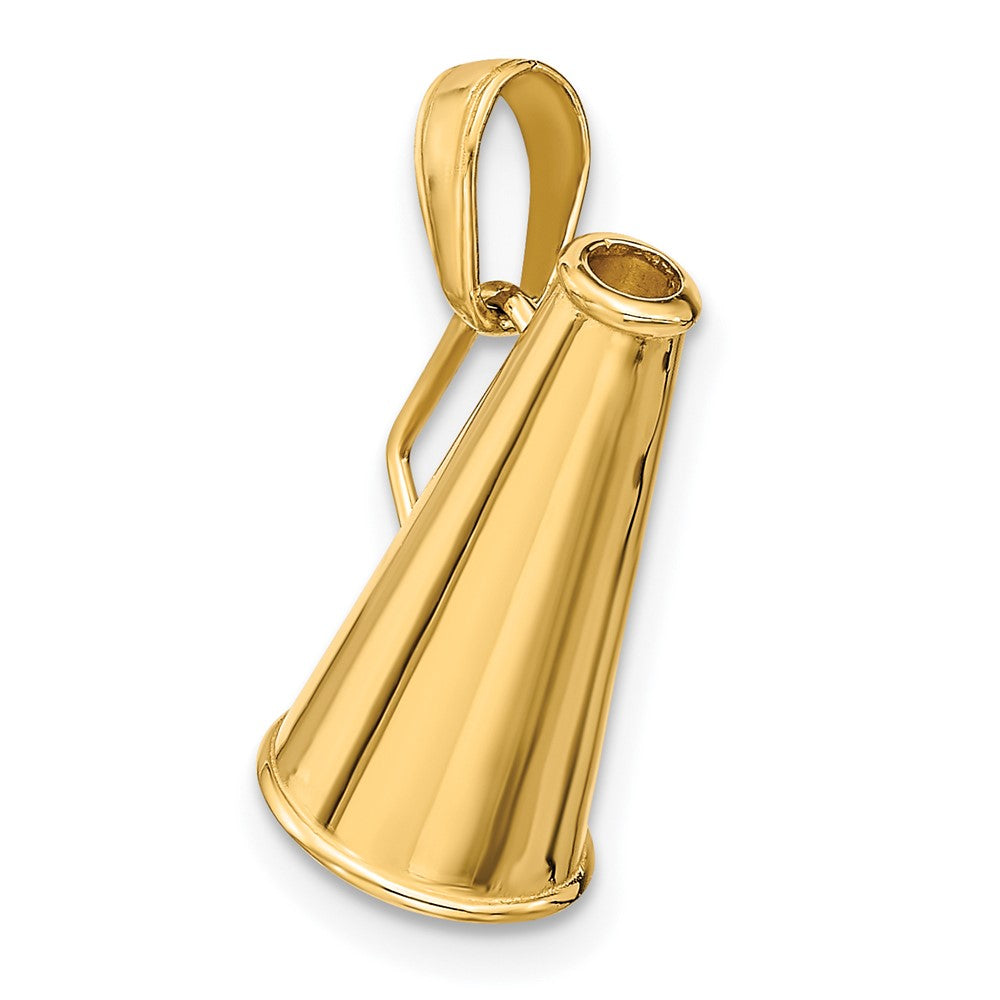 10k Yellow Gold 16.5 mm Polished 3-D Small Megaphone Pendant (1.63 grams)