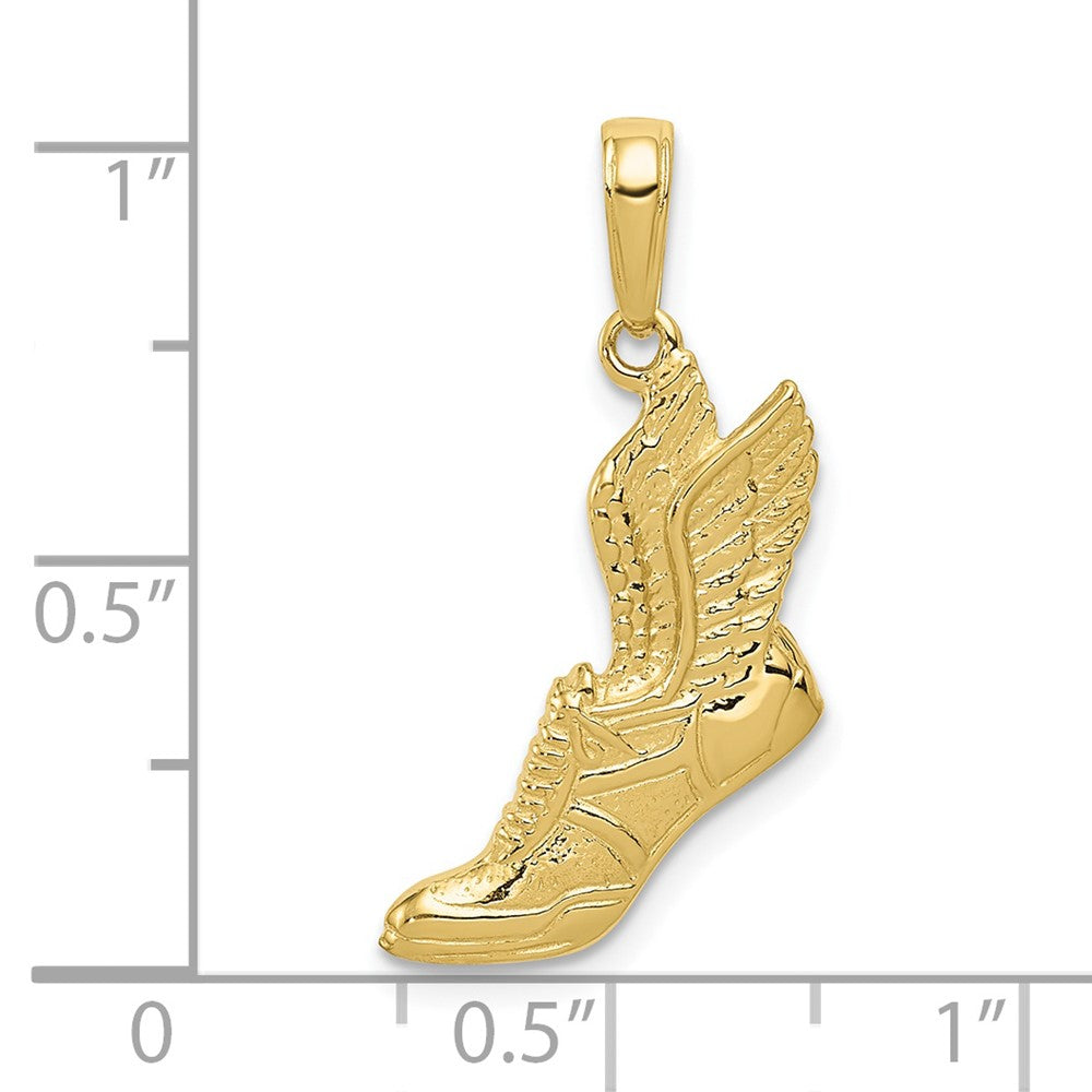 10k Yellow Gold 14 mm Polished Running Shoe Pendant (1.34 grams)