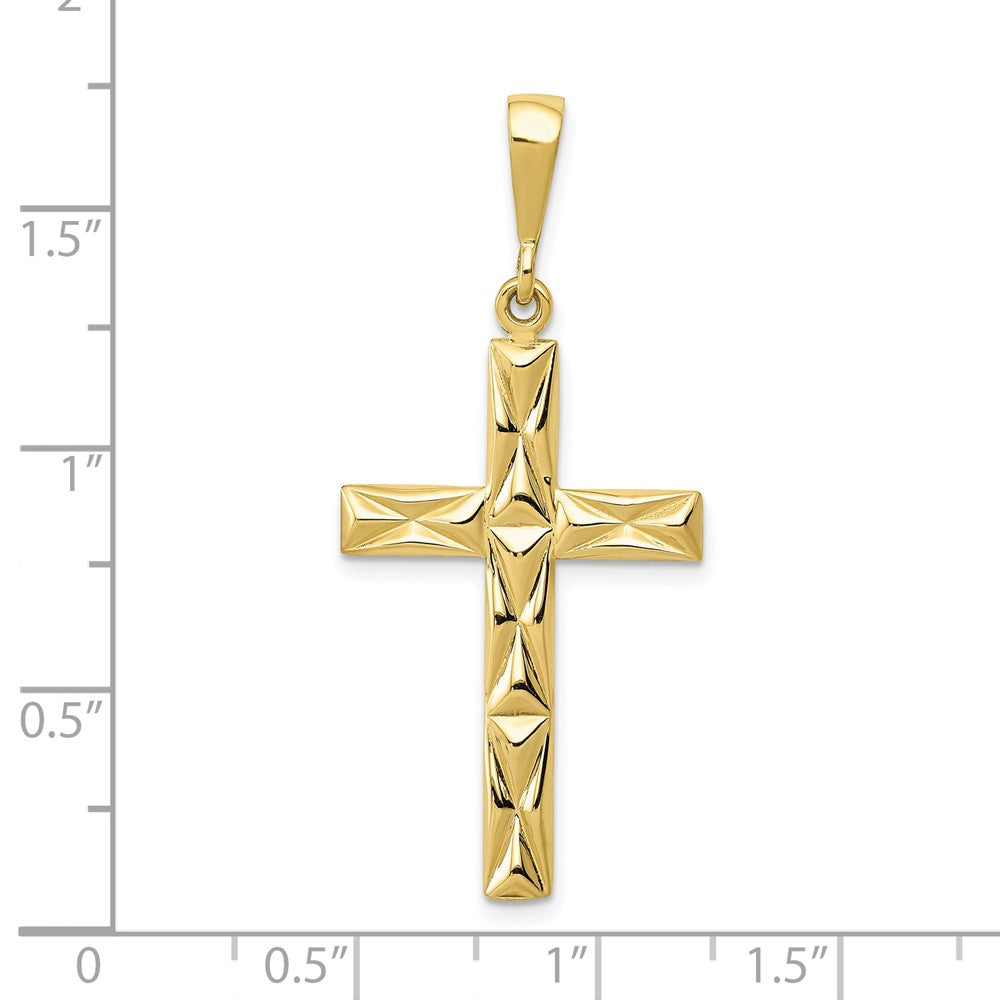 10k Yellow Gold 18 mm Reversible Latin Cross Pendant (2.2 grams)