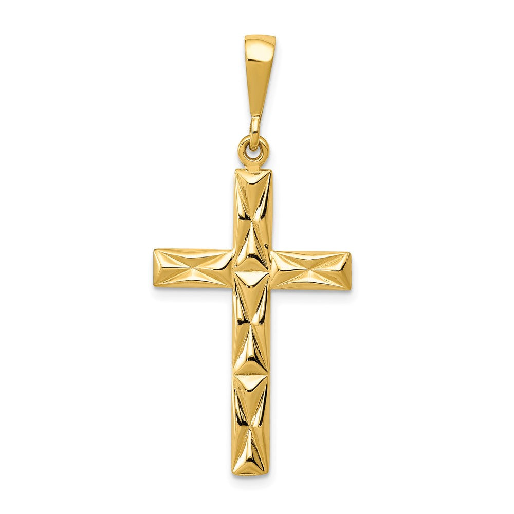 10k Yellow Gold 18 mm Reversible Latin Cross Pendant (2.2 grams)