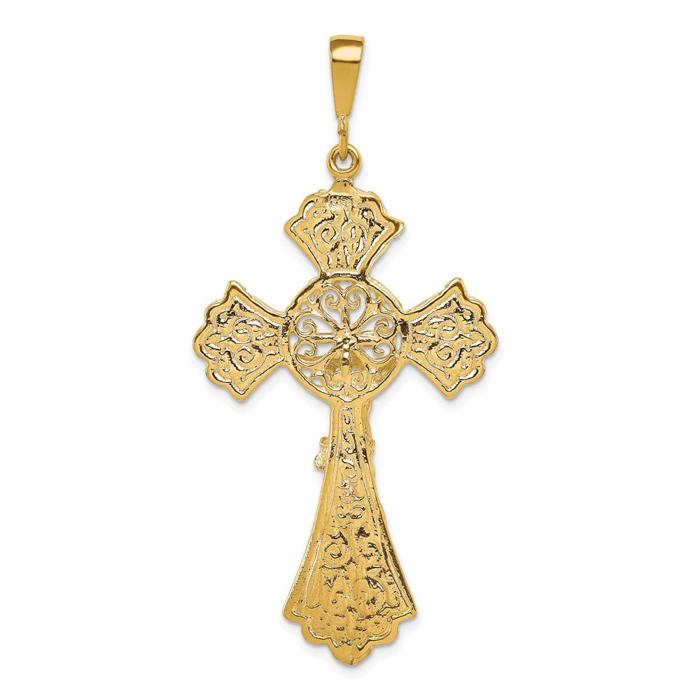 10k Yellow Gold 28 mm Jesus Crucifix Charm (5.13 grams)