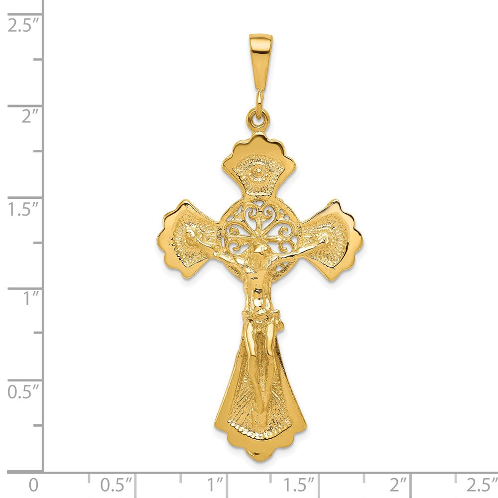 10k Yellow Gold 28 mm Jesus Crucifix Charm (5.13 grams)