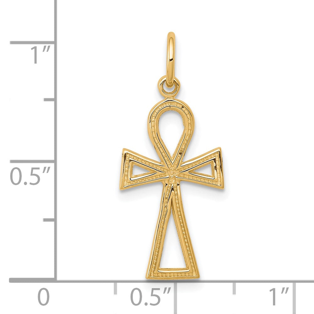 10k Yellow Gold 11 mm Ankh Cross Charm (0.75 grams)