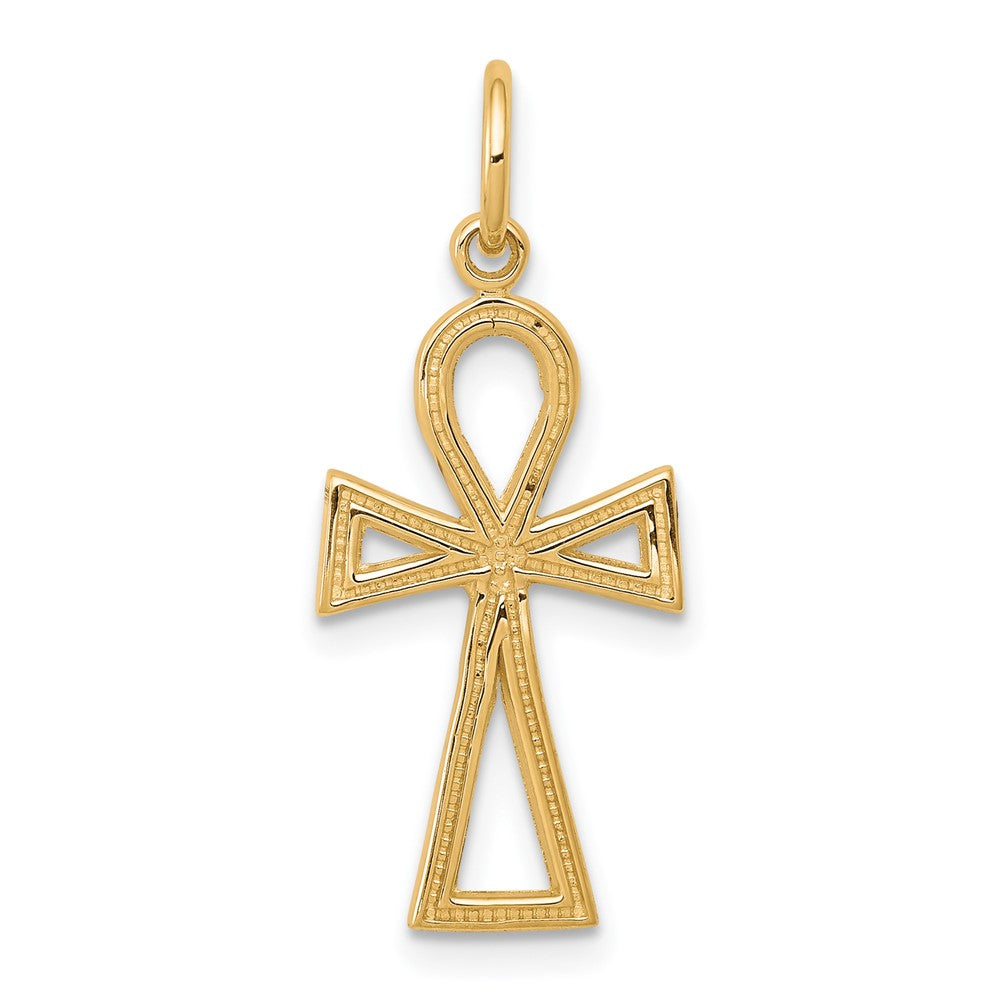 10k Yellow Gold 11 mm Ankh Cross Charm (0.75 grams)