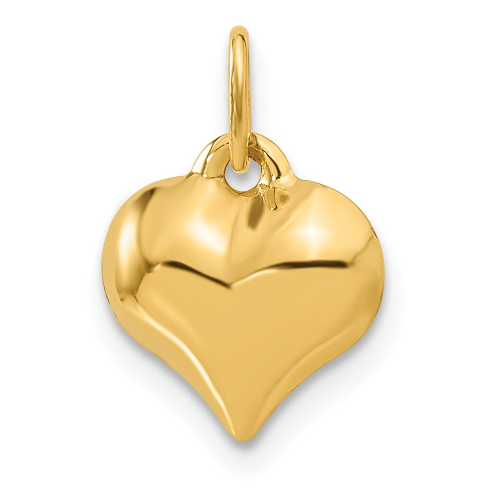 10k Yellow Gold 11 mm Polished 3-D Heart Pendant (0.4 grams)