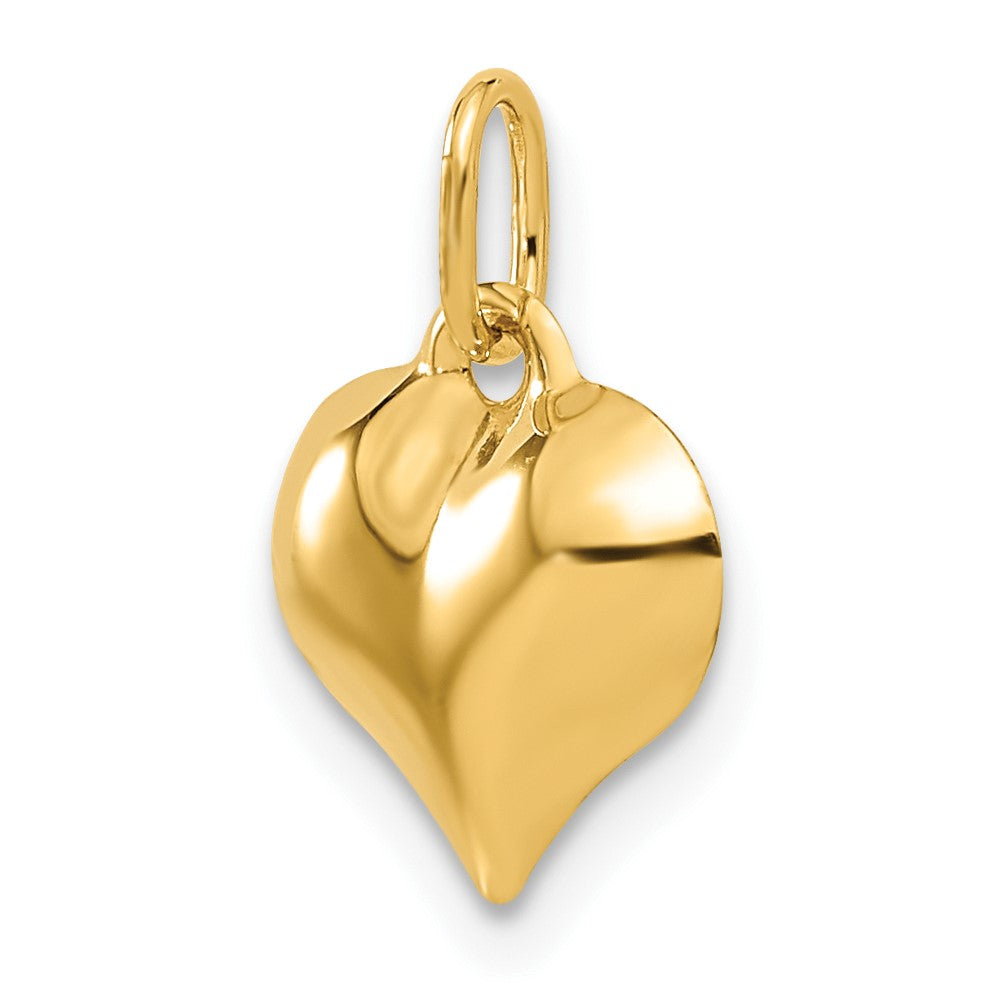 10k Yellow Gold 11 mm Polished 3-D Heart Pendant (0.4 grams)