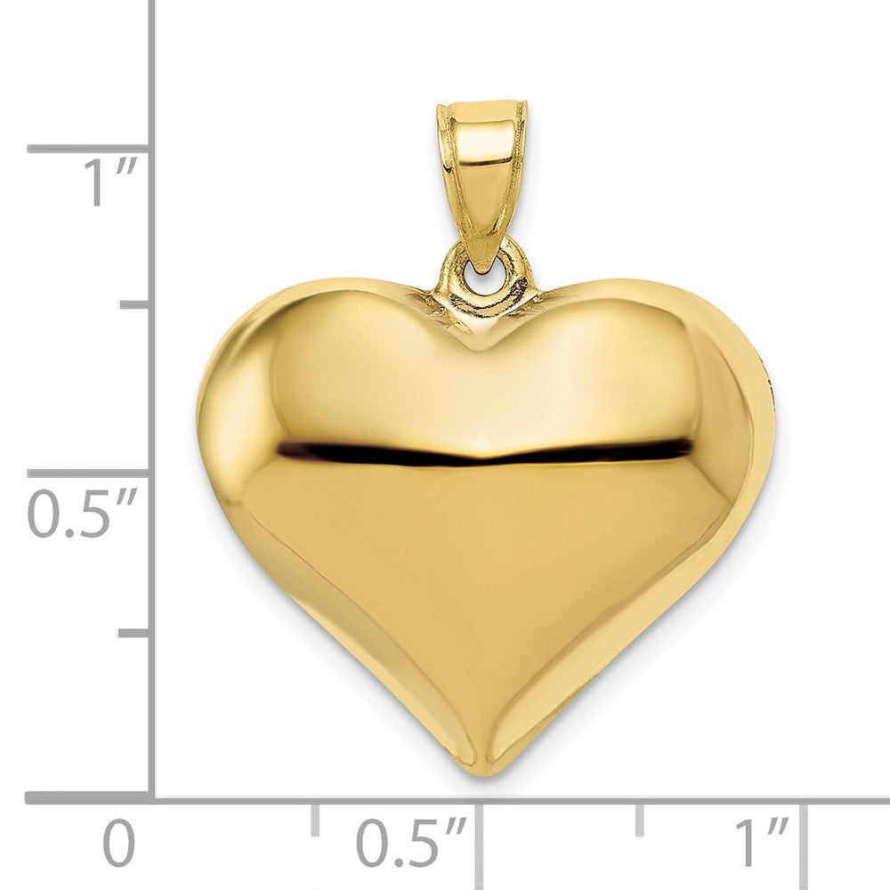 10k Yellow Gold 22 mm Polished 3-D Heart Pendant (1.5 grams)