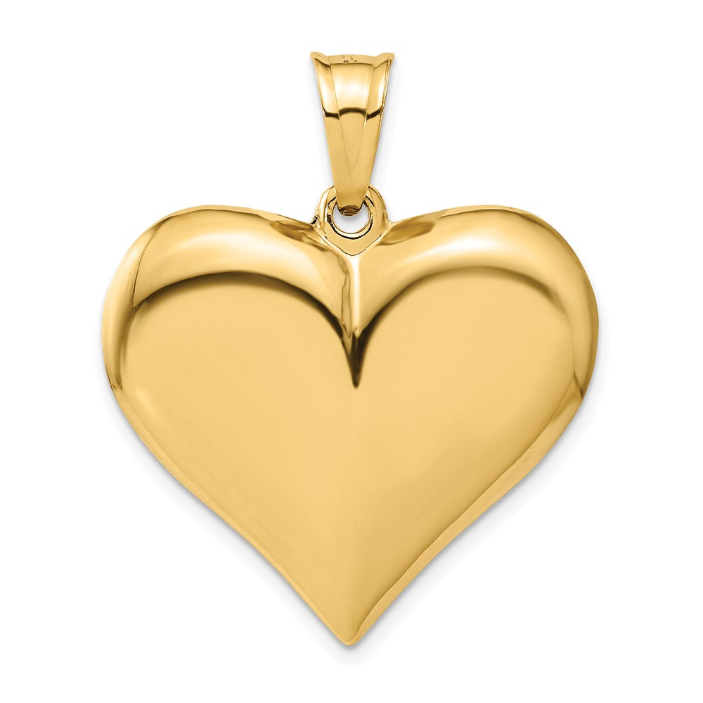 10k Yellow Gold 31 mm Polished 3-D Heart Pendant (3.11 grams)