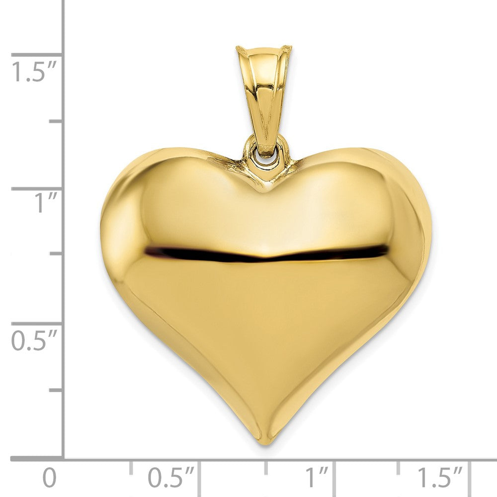 10k Yellow Gold 31 mm Polished 3-D Heart Pendant (3.11 grams)