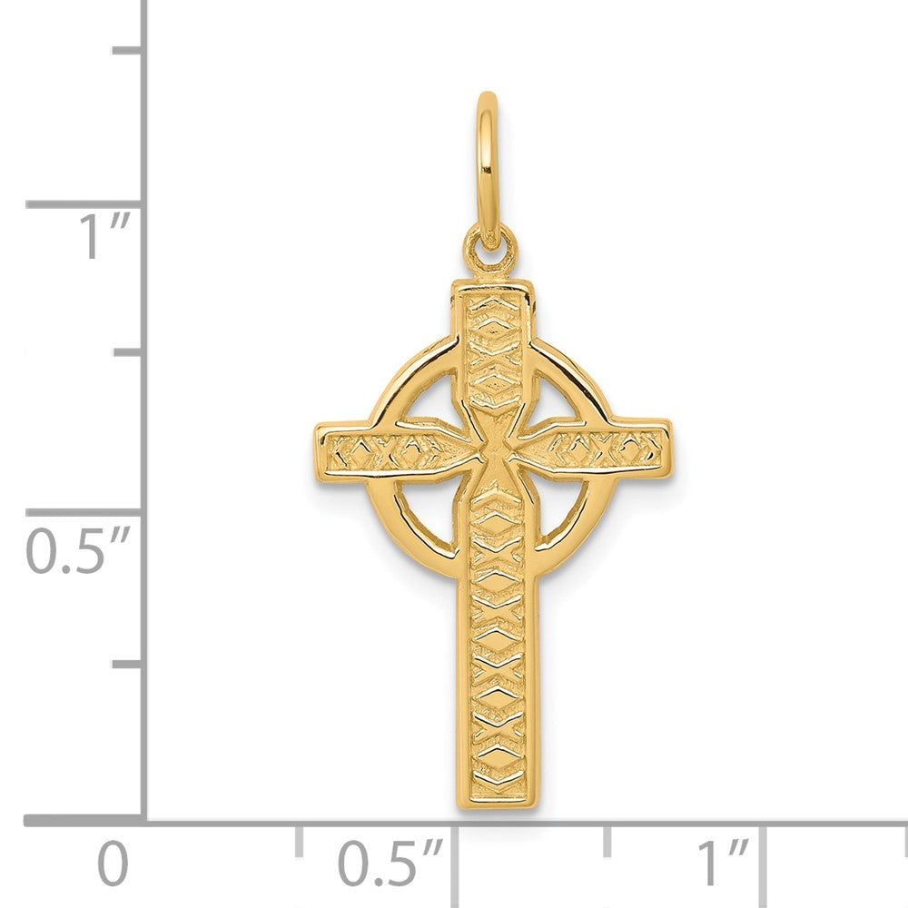 10k Yellow Gold 16 mm Iona Cross Charm (1.08 grams)