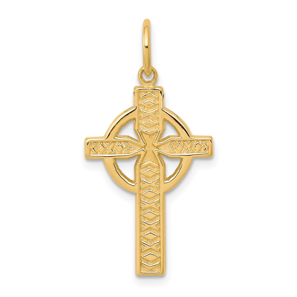 10k Yellow Gold 16 mm Iona Cross Charm (1.08 grams)