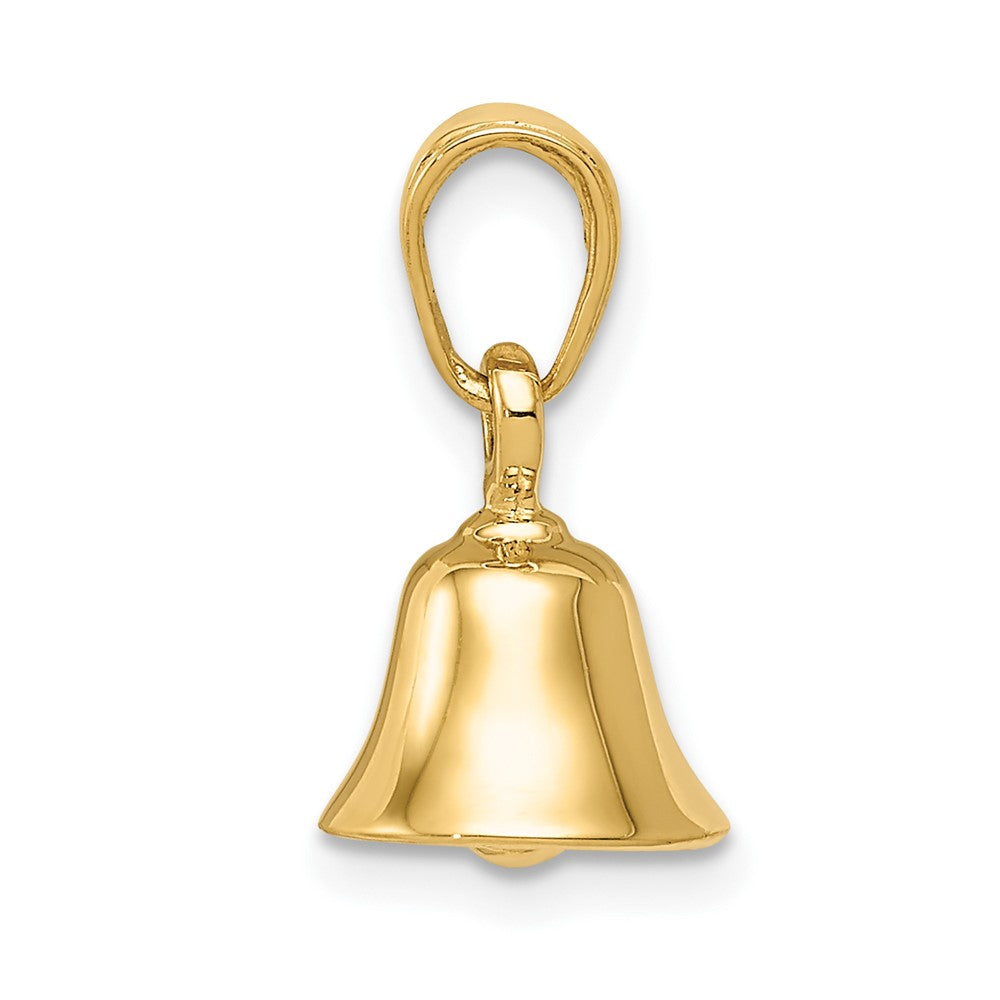 10k Yellow Gold 19 mm 3-D Moveable Bell Pendant (1.32 grams)