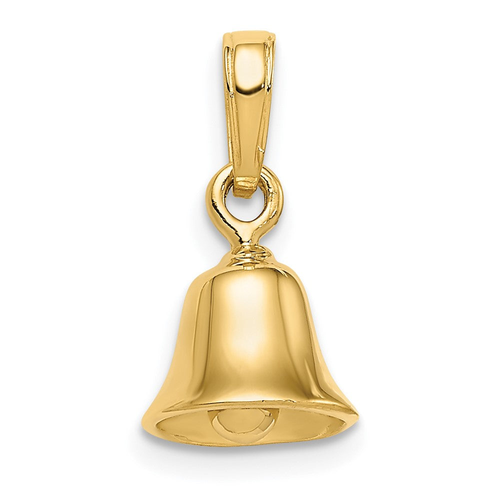 10k Yellow Gold 19 mm 3-D Moveable Bell Pendant (1.32 grams)