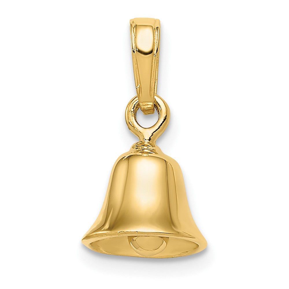 10k Yellow Gold 19 mm 3-D Moveable Bell Pendant (1.32 grams)