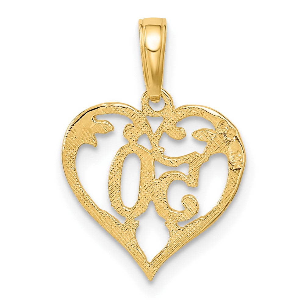 10k Yellow Gold 14 mm 50 in Heart Cut-out Pendant (0.61 grams)