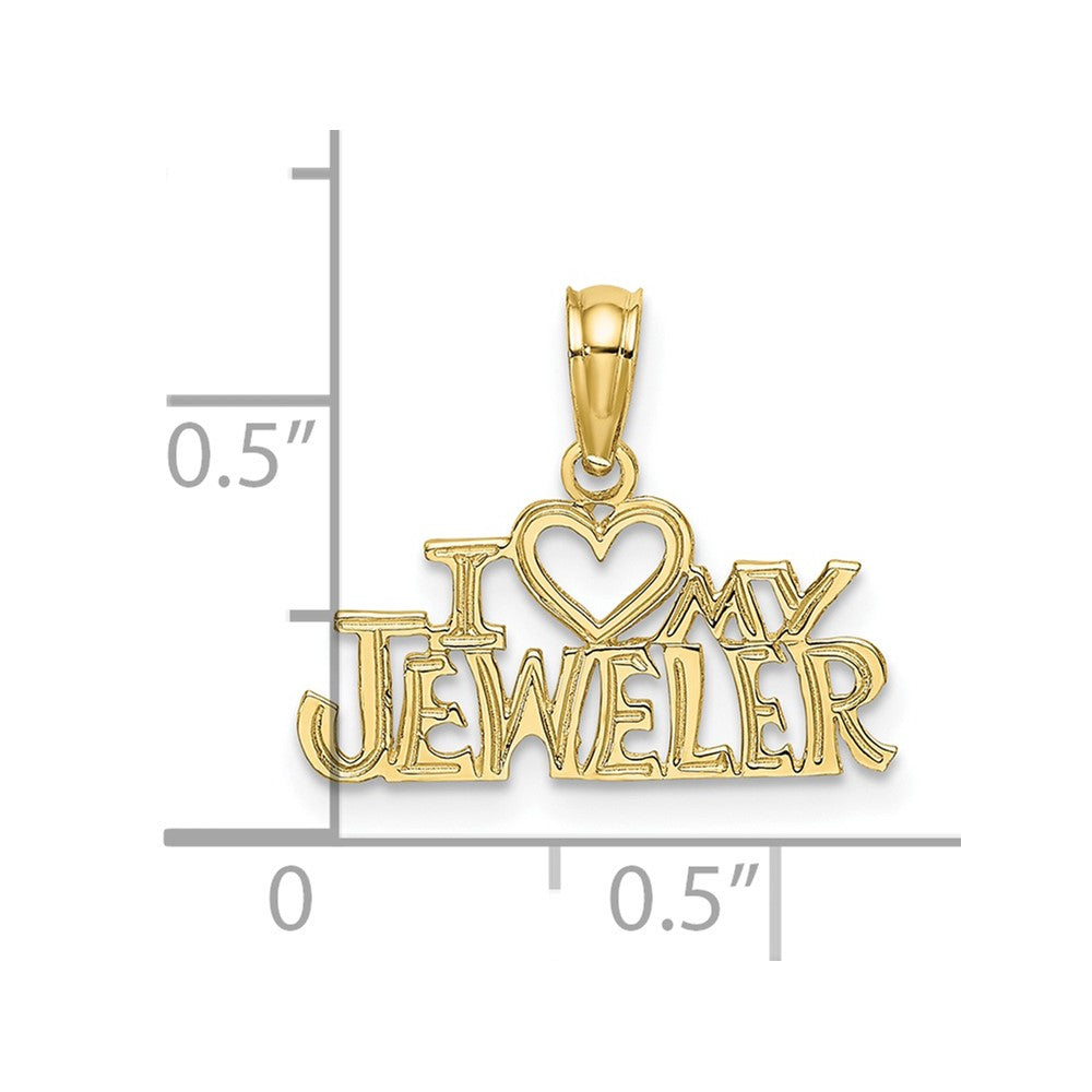 10k Yellow Gold 18.2 mm I HEART MY JEWELER Charm (0.49 grams)