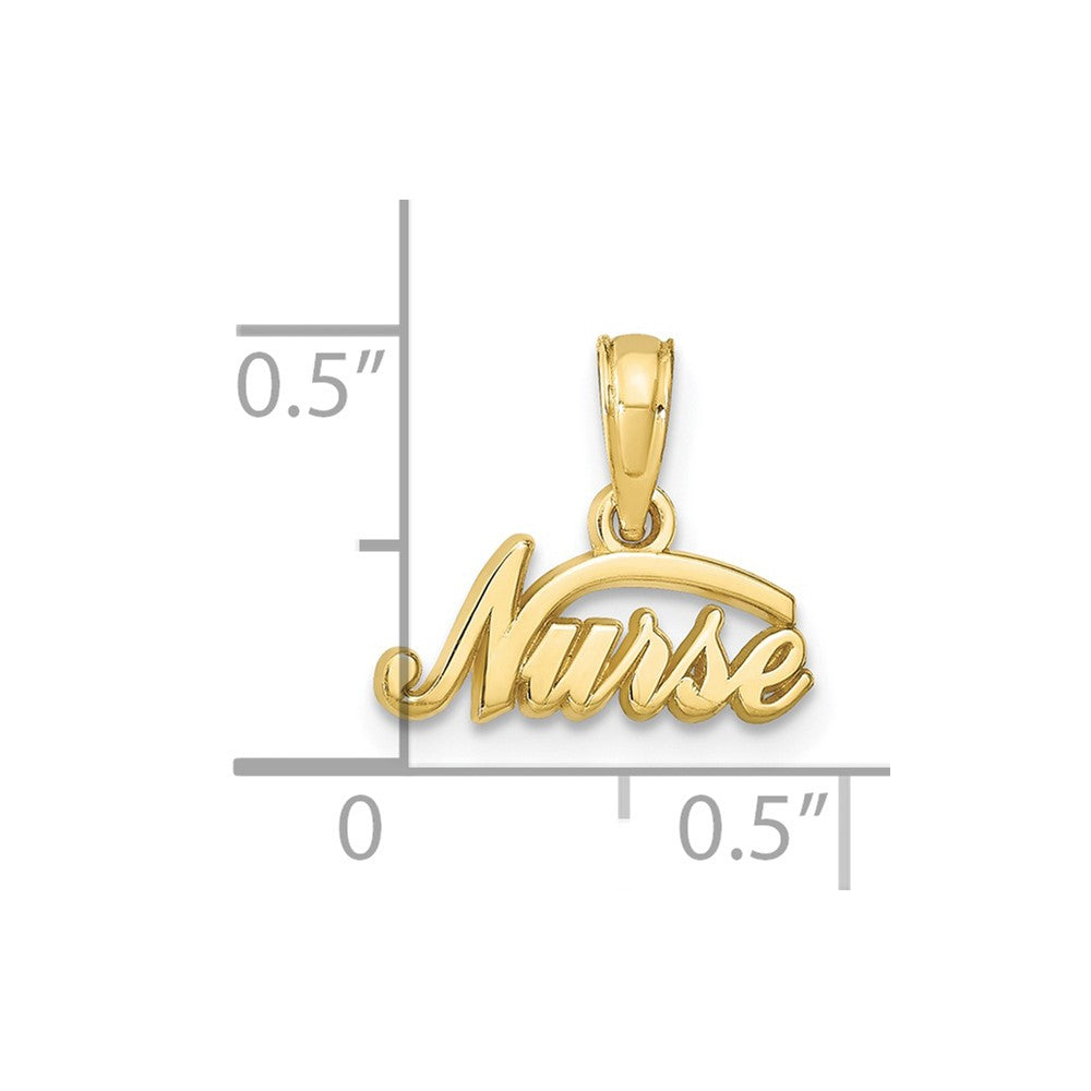 10k Yellow Gold 8 mm Nurse Pendant (0.5 grams)