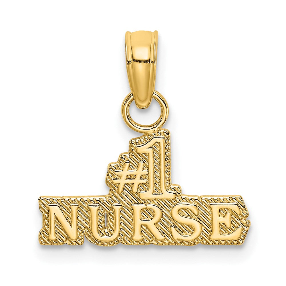 10k Yellow Gold 14.3 mm #1 Nurse Pendant (0.55 grams)