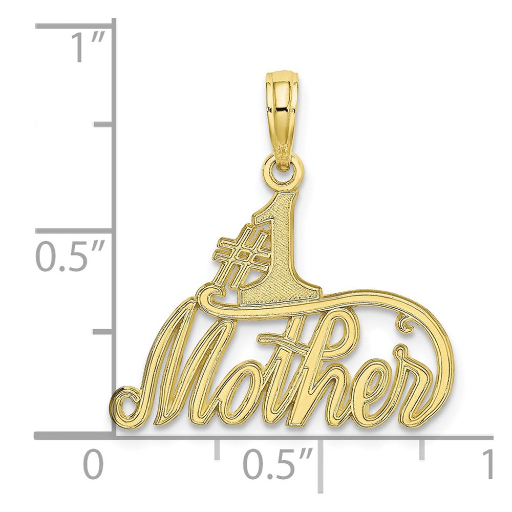 10k Yellow Gold 22.3 mm #1 MOTHER Pendant (0.94 grams)