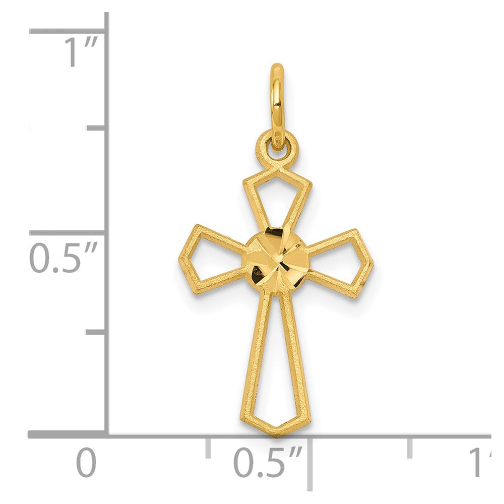 10k Yellow Gold 12 mm Yellow Cross Charm (0.32 grams)