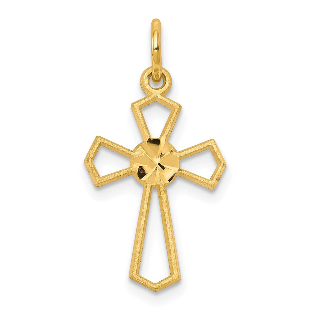 10k Yellow Gold 12 mm Yellow Cross Charm (0.32 grams)