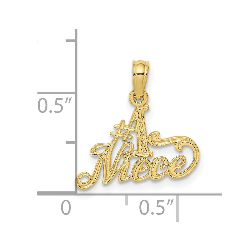 10k Yellow Gold 16.8 mm #1 NIECE Charm (0.5 grams)