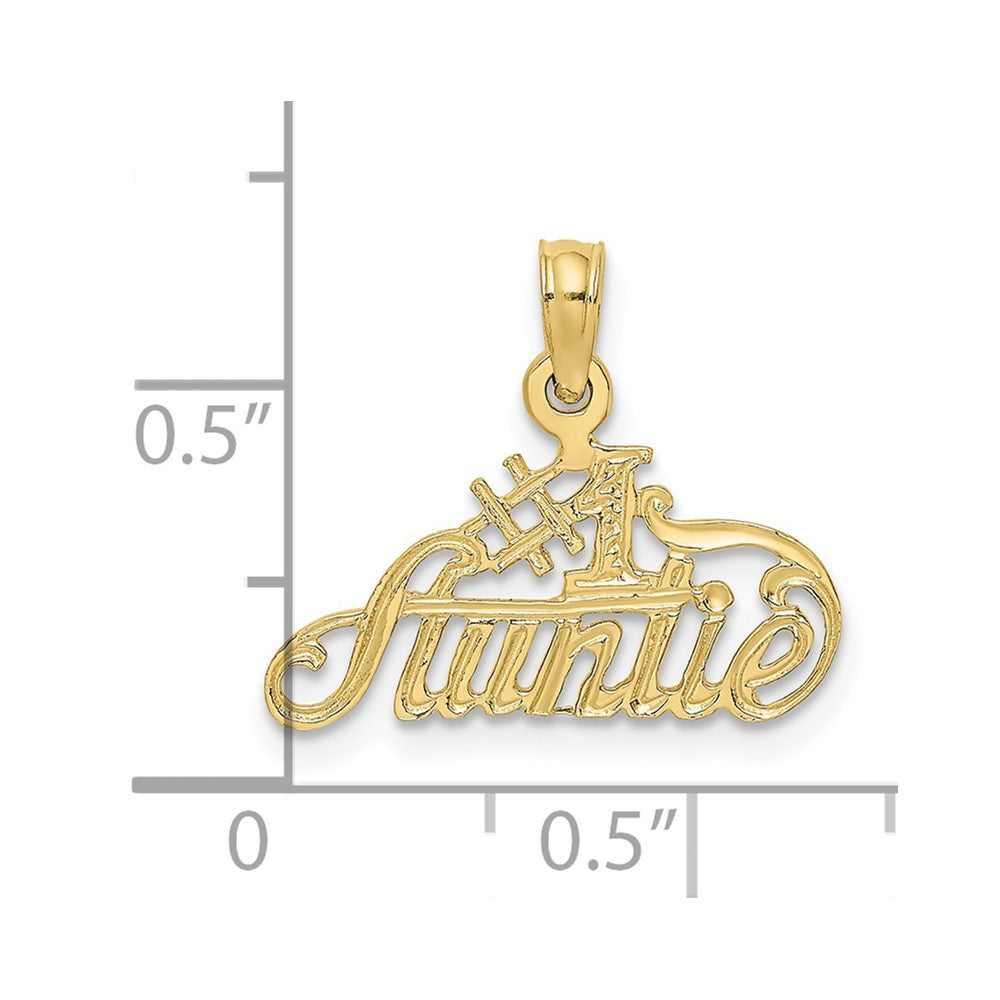 10k Yellow Gold 19.2 mm #1 AUNTIE Charm (0.62 grams)