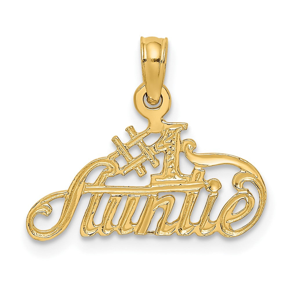 10k Yellow Gold 19.2 mm #1 AUNTIE Charm (0.62 grams)