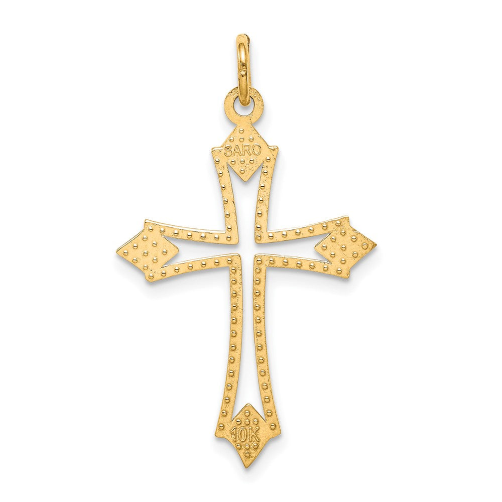 10k Yellow Gold 21 mm Cross Charm (0.81 grams)