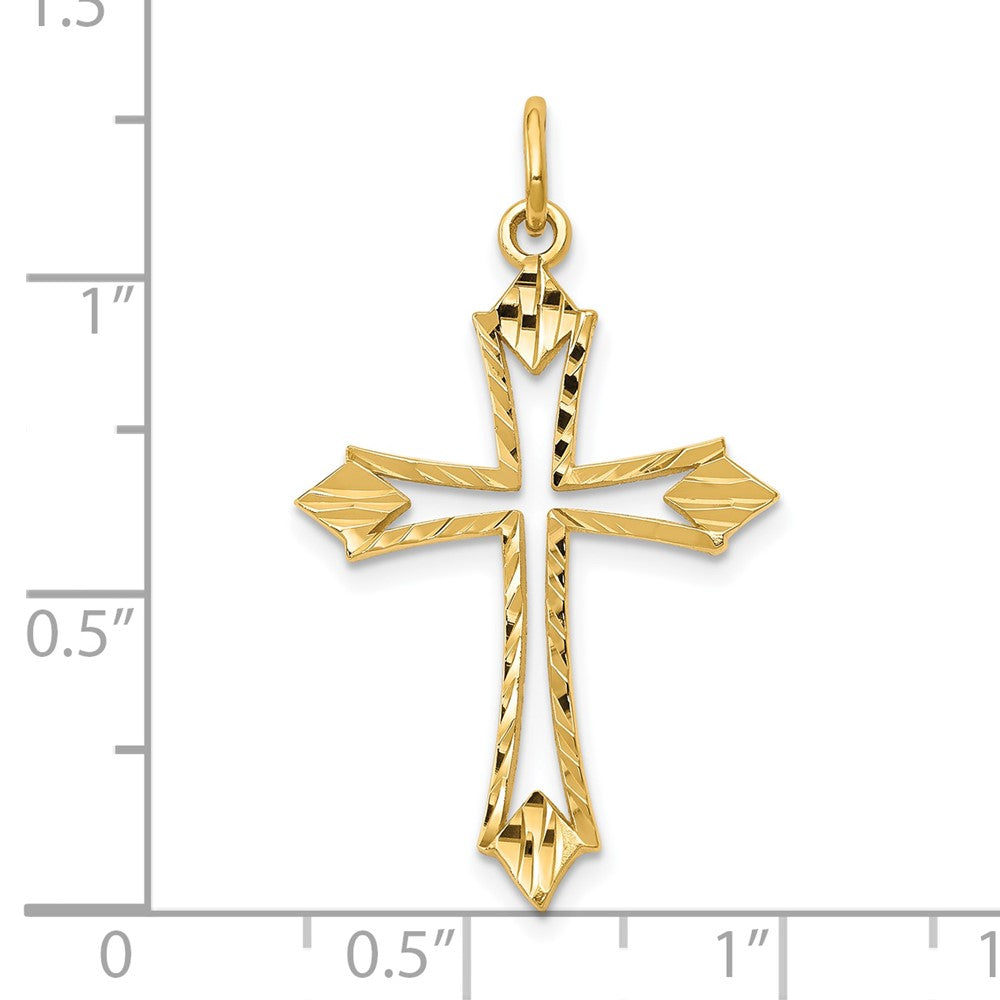 10k Yellow Gold 21 mm Cross Charm (0.81 grams)