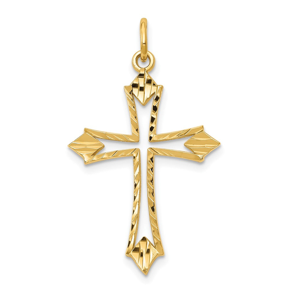 10k Yellow Gold 21 mm Cross Charm (0.81 grams)