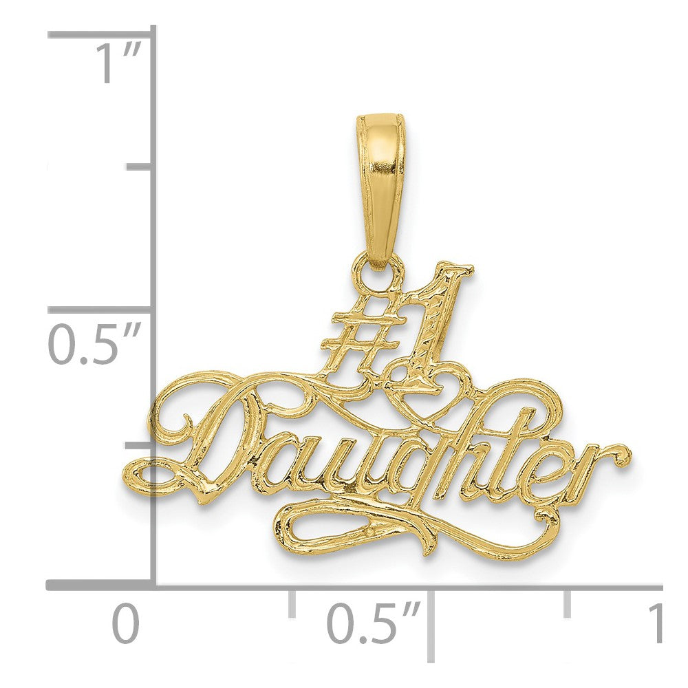 10k Yellow Gold 22 mm #1 Daughter Pendant (0.71 grams)