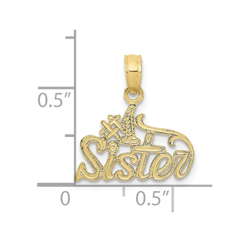 10k Yellow Gold 15 mm #1 Sister Pendant (0.55 grams)