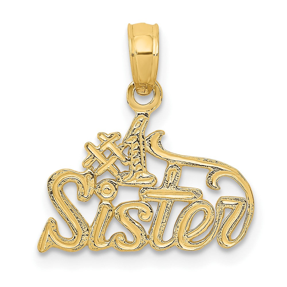 10k Yellow Gold 15 mm #1 Sister Pendant (0.55 grams)