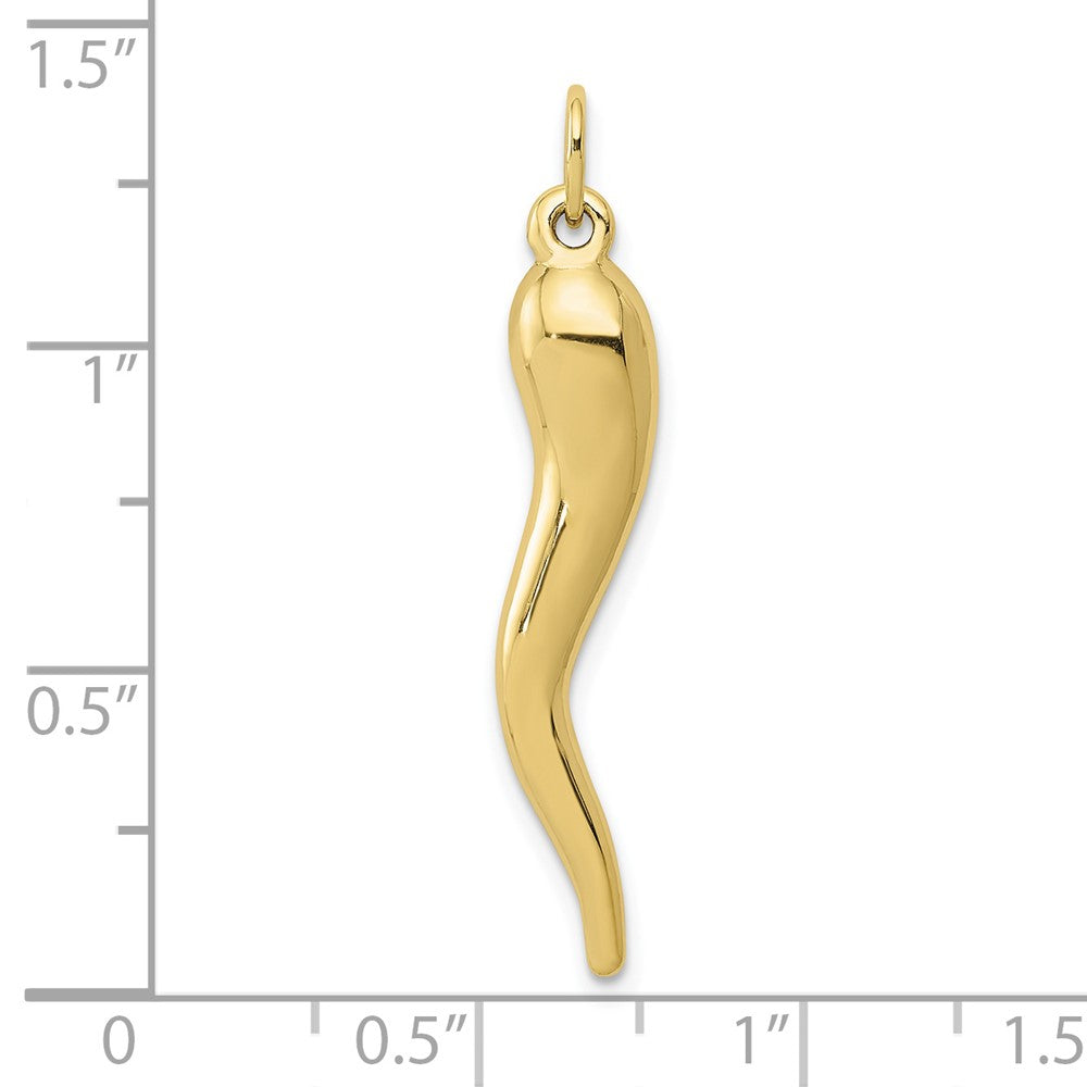 10k Yellow Gold 5 mm Italian Horn Charm (0.54 grams)