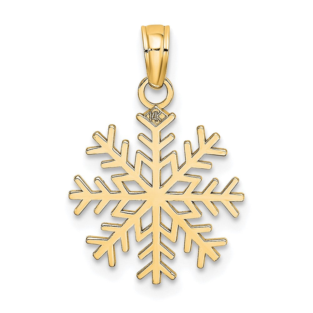 10k Yellow Gold 14 mm Snowflake Pendant (1 grams)