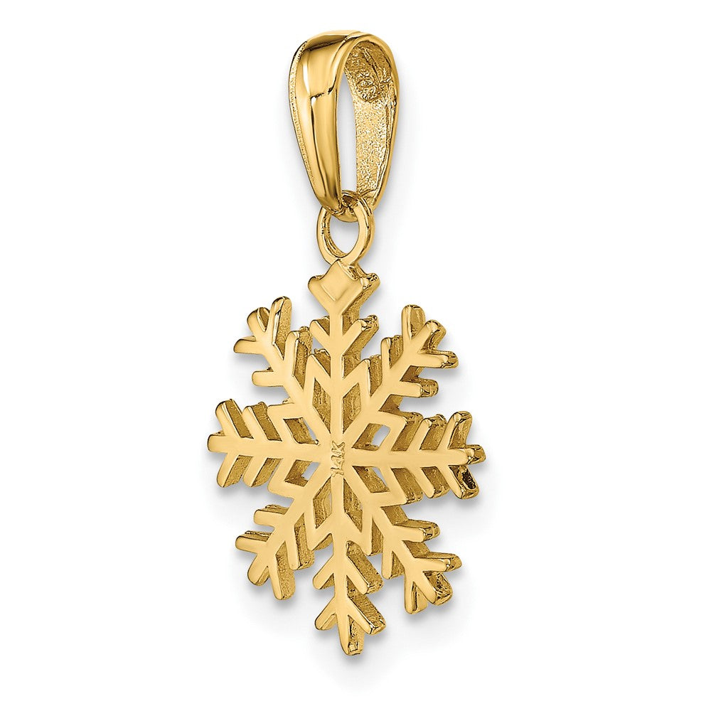 10k Yellow Gold 14 mm Snowflake Pendant (1 grams)