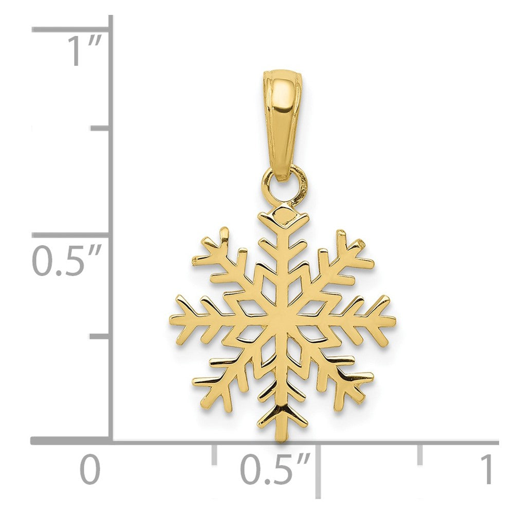 10k Yellow Gold 14 mm Snowflake Pendant (1 grams)