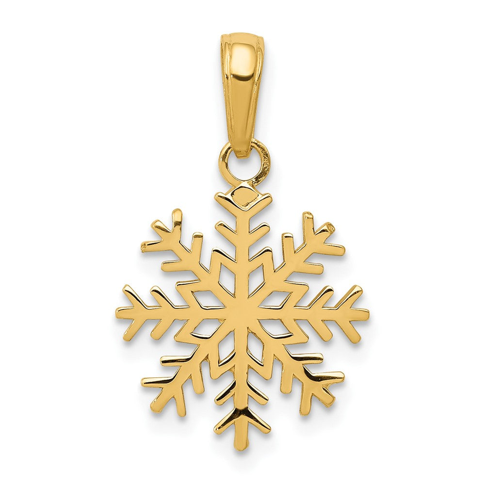 10k Yellow Gold 14 mm Snowflake Pendant (1 grams)