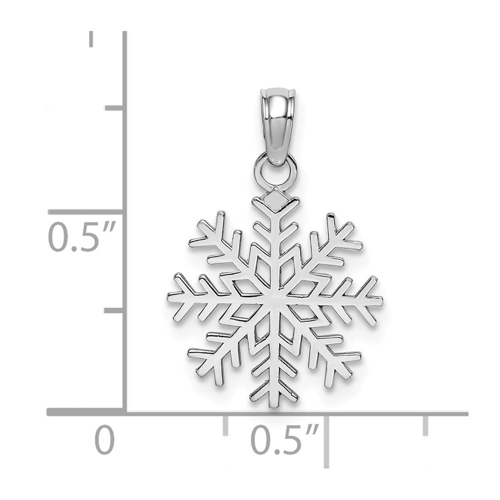 10k White Gold 13.8 mm Snowflake Pendant (1 grams)