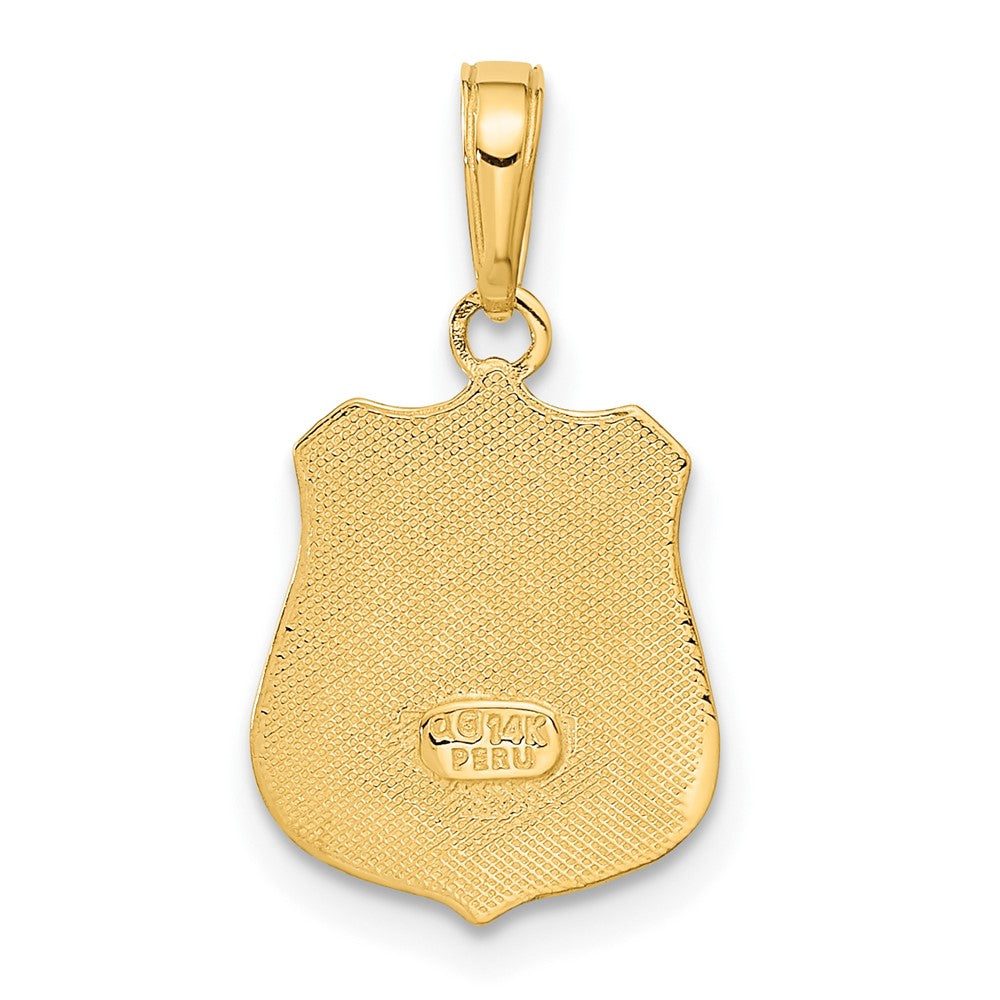 10k Yellow Gold 12 mm Police Badge Pendant (1.07 grams)