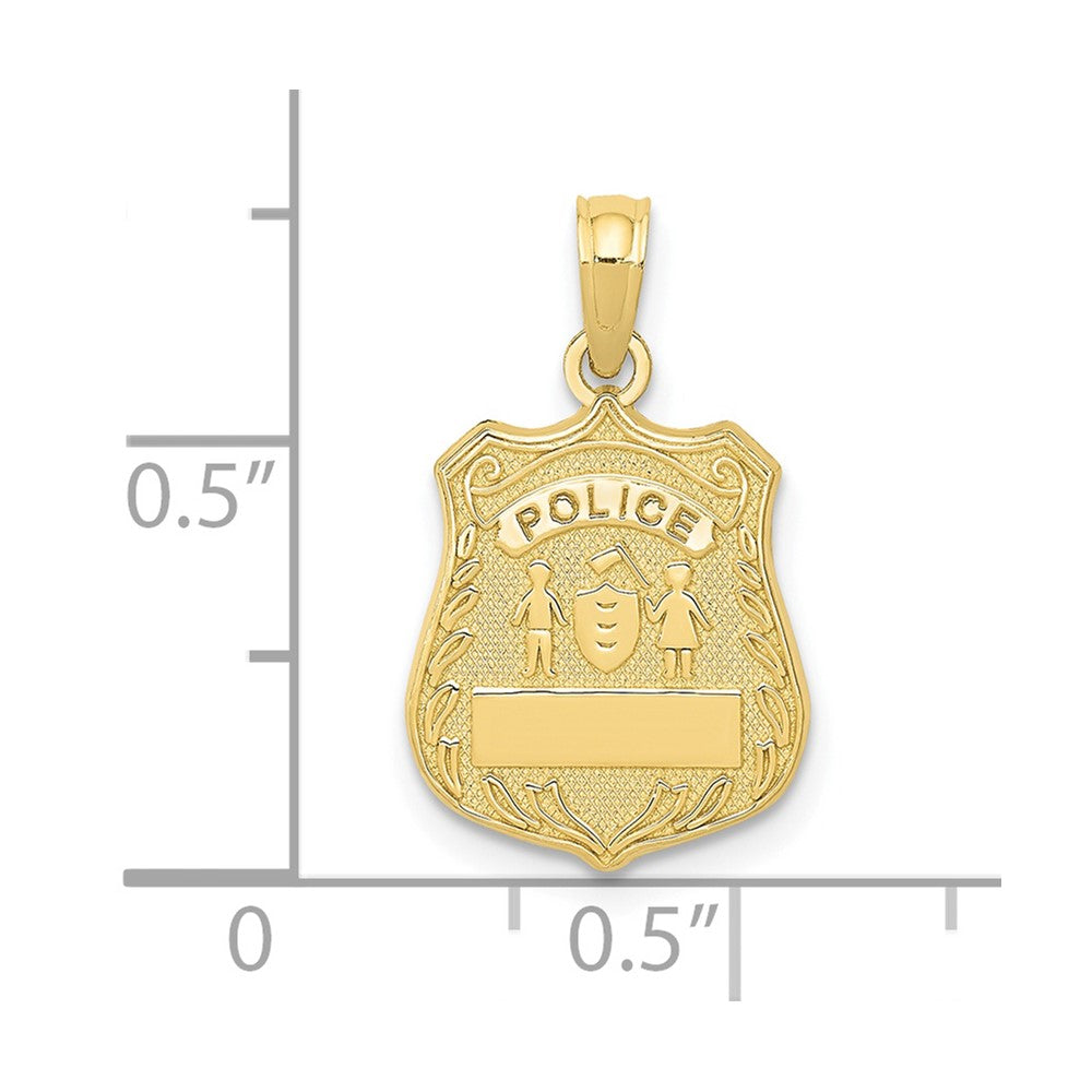 10k Yellow Gold 12 mm Police Badge Pendant (1.07 grams)