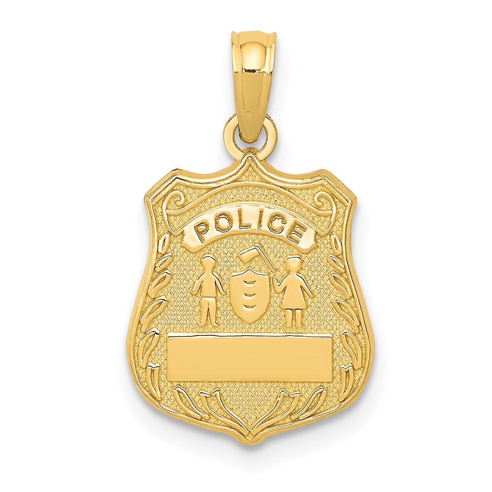 10k Yellow Gold 12 mm Police Badge Pendant (1.07 grams)