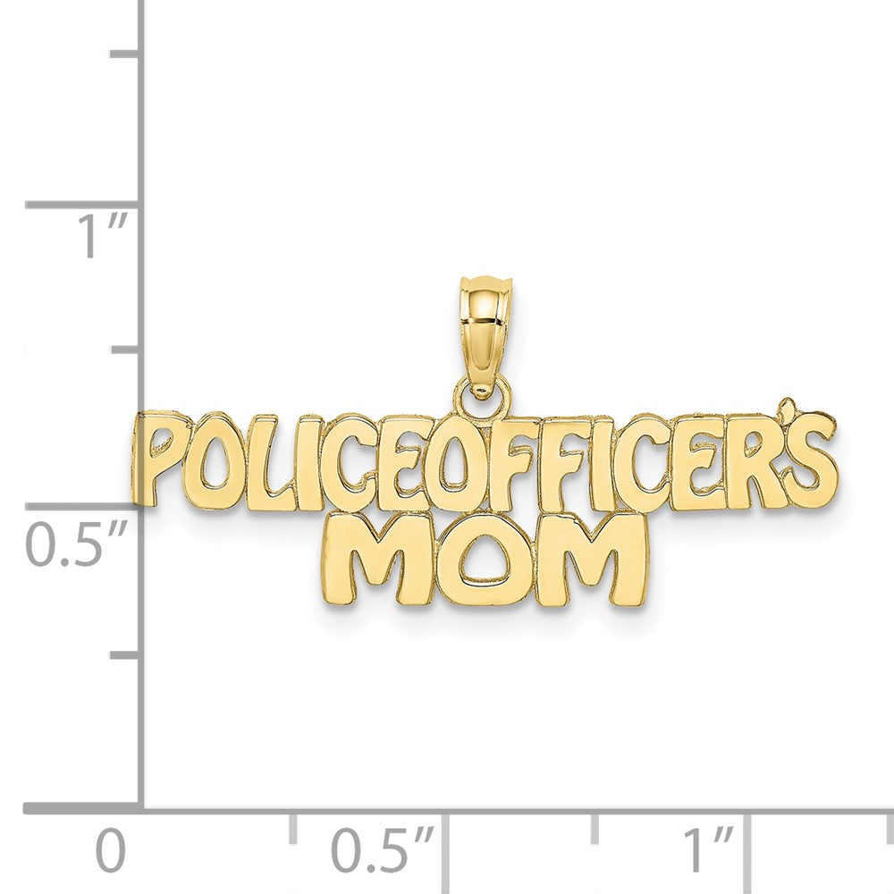 10k Yellow Gold 32.29 mm POLICE OFFICER'S MOM Charm (1.12 grams)